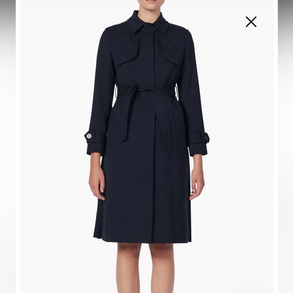 Sandro Pleat-Back Trench Coat nwt size 40 navy - Picture 1 of 8